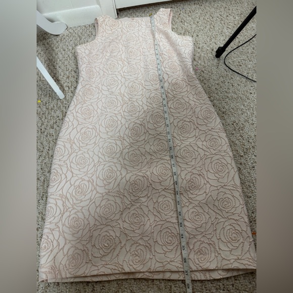 Donna Ricco Metallic Floral Jacquard Sleeveless Sheath Cocktail Dress size 8 - Picture 7 of 8